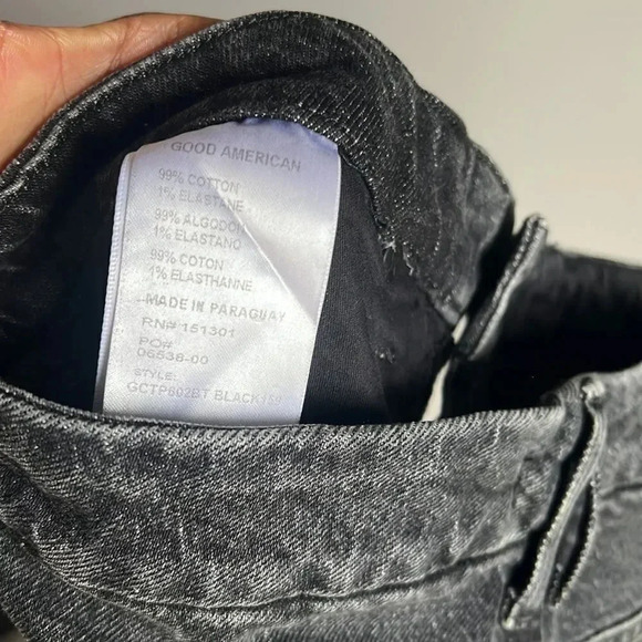 NEW Good American Good Classic High Waist Ankle Slim Jean Black 159 - Picture 9 of 12